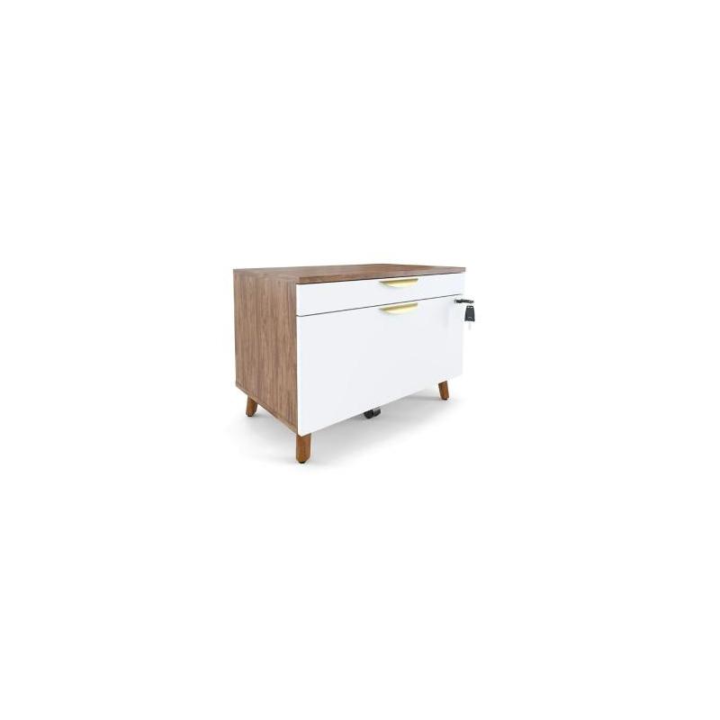 Archivador lateral MidMod by Union & Scale de 29" con 2 cajones - Carta/Legal - Blanco/Espresso - Home - MUEBLES DE OFICINA EN CDMX