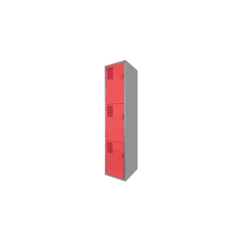 Locker Color Rojo - 3 Puertas - Home - MUEBLES DE OFICINA EN CDMX