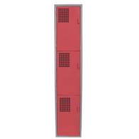 Locker Color Rojo - 3 Puertas