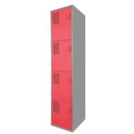 Locker Color Rojo - 4 Puertas